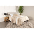 Sand Headboard With Soft Edges Ivory Wood Bedroom Transitional Pine Bed Frame Foam Upholstered