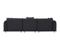 Originality Shapes Black Lambswool Sherpa 4 Seater Sofa With Metal Legs, Solid Wood Frame Couch With 3 Pillows, Linear And Modular Version Design, Possibility Combined Armchair Current Style Black Wood Primary Living Space Heavy Duty Foam Fabric 4 Seat