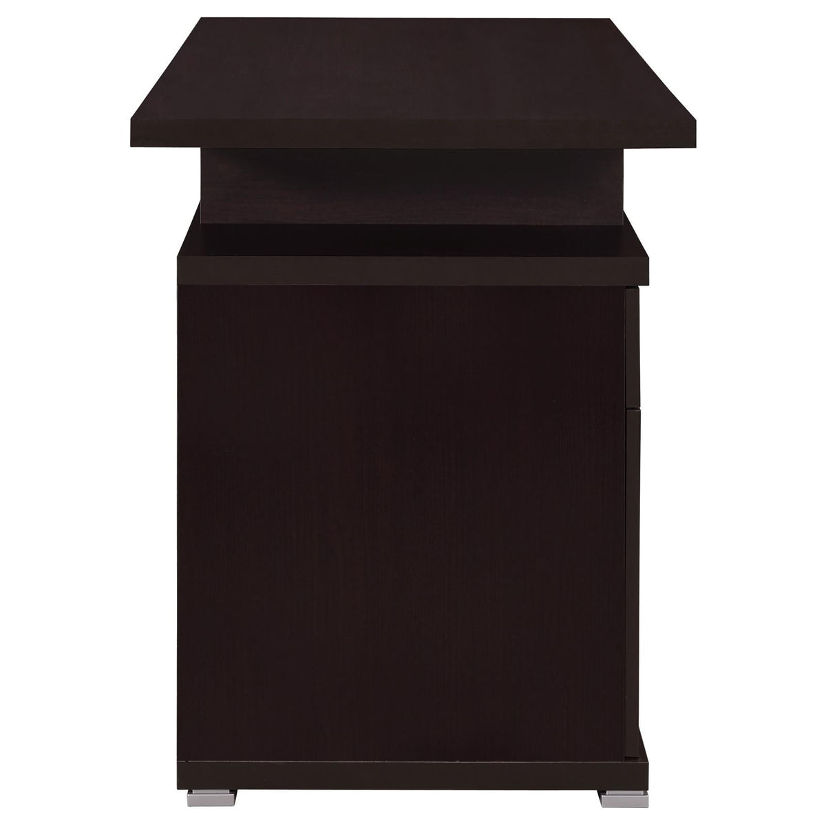 Cappuccino 2 Drawer Reversible Office Desk Brown Office Contemporary,Modern Rectangular Drawers Desk Wood