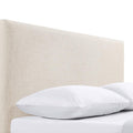 Sand Headboard With Soft Edges Ivory Wood Bedroom Transitional Pine Bed Frame Foam Upholstered
