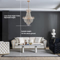 Gold Crystal Chandeliers,Large Contemporary Luxury Ceiling Lighting For Living Room Dining Room Bedroom Hallway Without Bulb Gold Luxury Crystal Iron