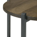 Natural And Gunmetal Accent Table With Bottom Shelf Brown Primary Living Space Transitional Shelves Coffee & End Tables Wood