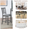 Dining Room Furniture Counter Height Chairs Set Of 4, Kitchen Chair With Padded Seatupholstered Side Chair For Dining Room, Living Room, Gray Wood Gray Solid Back Seats 4 Dining Room Rubberwood Rubber Wood