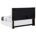 Sand Headboard With Self Welt Details Ivory Wood Bedroom Transitional Pine Bed Frame Foam Upholstered