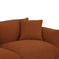 Originality Shapes Curry Lambswool Sherpa 4 Seater Sofa With Metal Legs, Solid Wood Frame Couch With 3 Pillows, Linear And Modular Version Design, Possibility Combined Armchair Current Style Brown