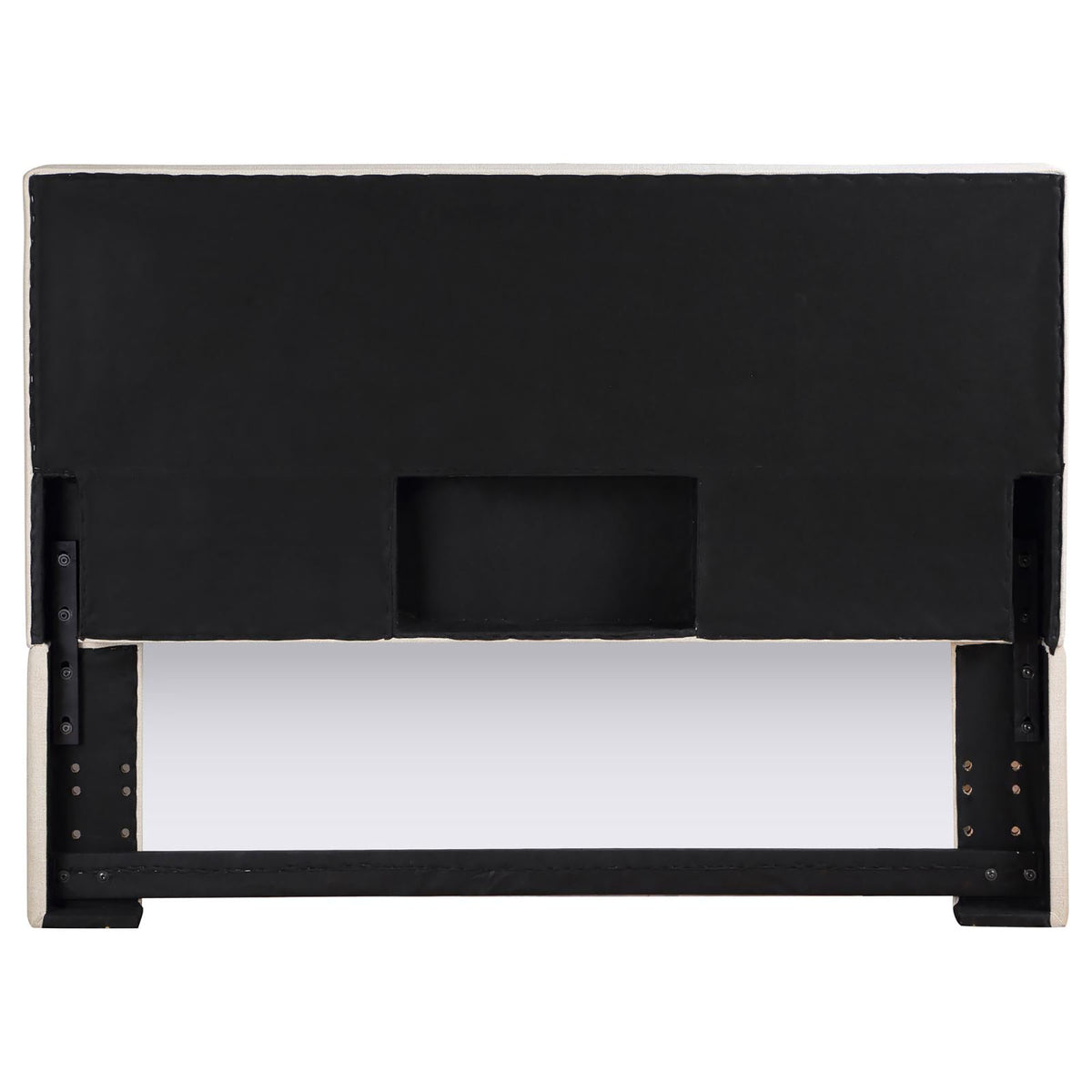 Sand Headboard With Soft Edges Ivory Wood Bedroom Transitional Pine Bed Frame Foam Upholstered
