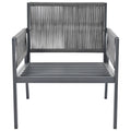 K&K 4 Piece Rope Patio Furniture Set, Outdoor Furniture With Tempered Glass Table, Patio Conversation Set Deep Seating With Thick Cushion For Backyard Porch Balcony Grey Yes Complete Patio Set Grey Weather Resistant Frame Fade Resistant Cushion Garden &