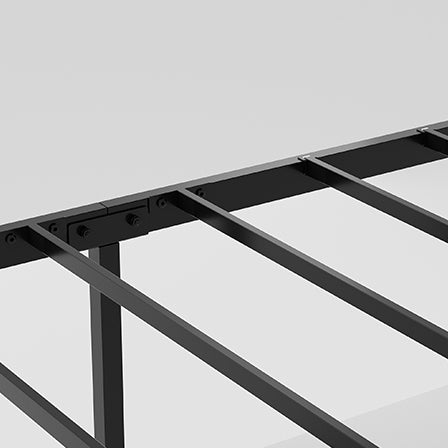 Full Size Metal Bed Frame With Drawer, Black Heavy Duty Mattress Foundation With Steel Slat Support, Noise Free,81.73"L X 54.13"W X 38.96"H Full Antique Brown Iron Brown Bedroom Antique Bed Frame Particle Board