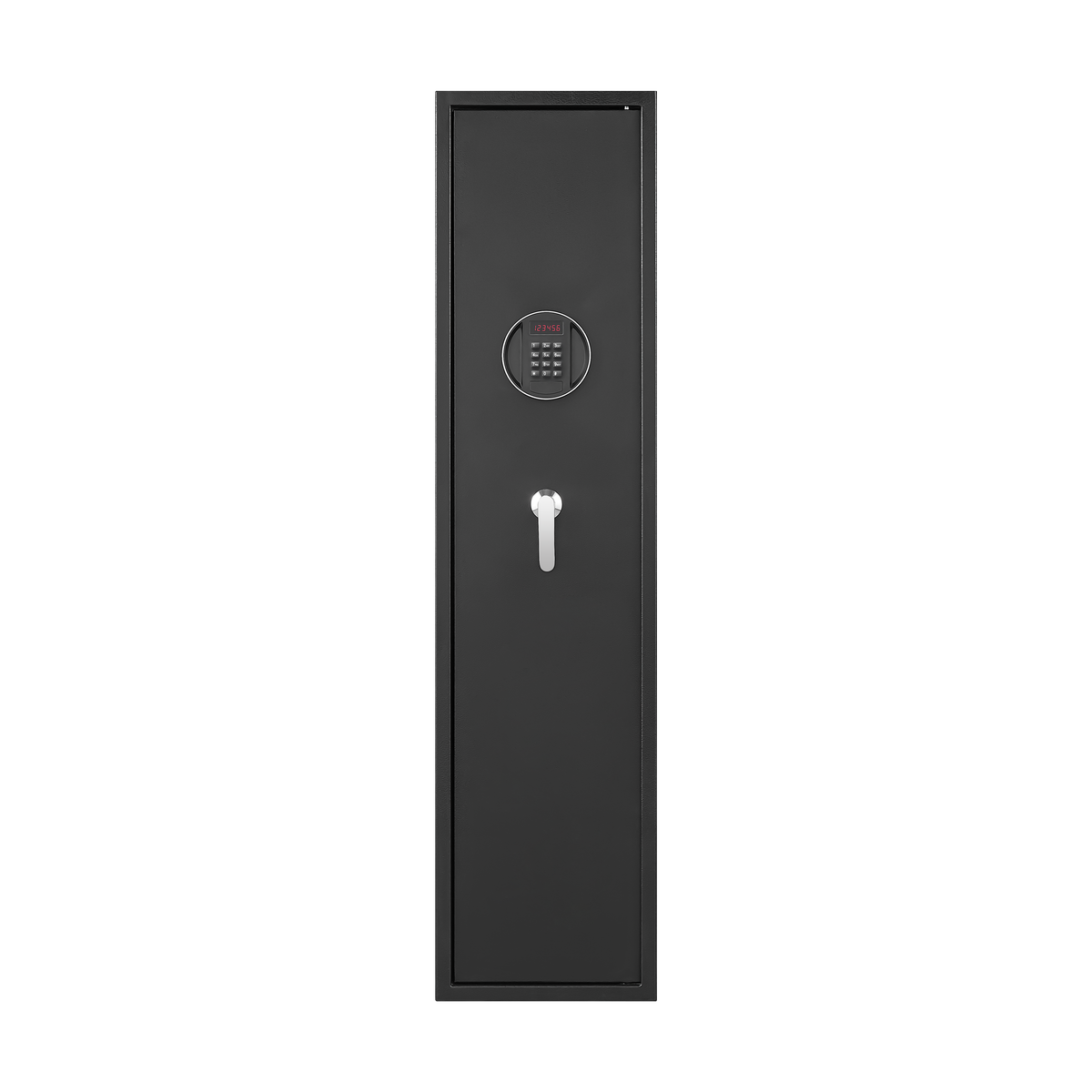 Black Steel Cabinet, With Inner Safe Box, Led Lights, Removable Shelf And Rack. Black Steel