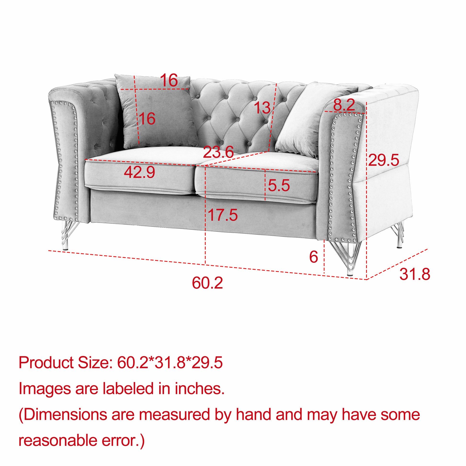3 Seater 2 Seater Combination Sofa Tufted Couch With Rolled Arms And For Living Room, Bedroom, Office, Apartment, Four Pillows Beige Foam Velvet
