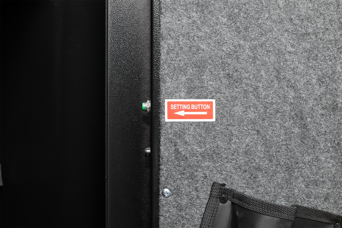Black Steel Cabinet, With Inner Safe Box, Led Lights, Removable Shelf And Rack. Black Steel