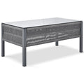 K&K 4 Piece Rope Patio Furniture Set, Outdoor Furniture With Tempered Glass Table, Patio Conversation Set Deep Seating With Thick Cushion For Backyard Porch Balcony Grey Yes Complete Patio Set Grey Weather Resistant Frame Fade Resistant Cushion Garden &