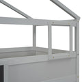 Twin Over Full House Bunk Bed With Storage Staircase And Blackboard,Gray Old Sku: Gx001701Aae Box Spring Not Required Gray Wood Bedroom Bunk Pine