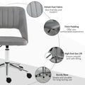 Vinsetto Modern Mid Back Office Chair With Velvet Fabric, Swivel Computer Armless Desk Chair With Hollow Back Design For Home Office, Grey Gray Polyester