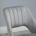 Vinsetto Modern Mid Back Office Chair With Velvet Fabric, Swivel Computer Armless Desk Chair With Hollow Back Design For Home Office, Grey Gray Polyester