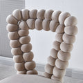 Modern Chair Set Of 2 With Iron Tube Legs, Soft Cushions And Comfortable Backrest, Suitable For Dining Room, Living Room, Cafe,Hairball Back Golden Fabric