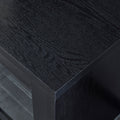 Wood Tv Stand Media Console With Storage Cabinet For Living Room, Bedroom, Black Wood Grain Finish Black Dining Room Adjustabel Shelves Mdf Glass