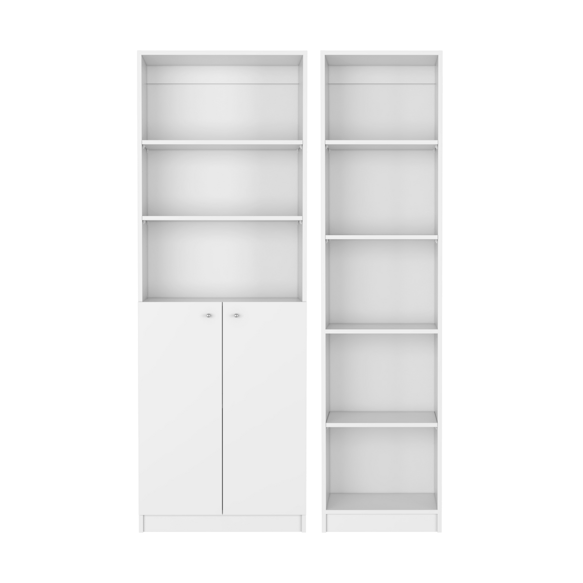 Cedar 2 Piece Living Room Set With 2 Bookcases, White White Particle Board Engineered Wood