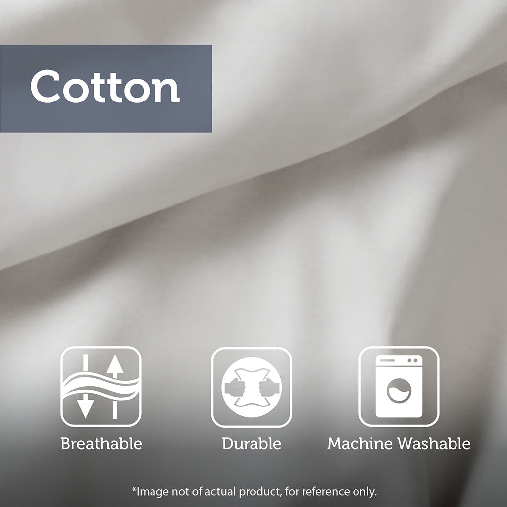 Cotton Jacquard Comforter Mini Set Ivory Charcoal Cotton