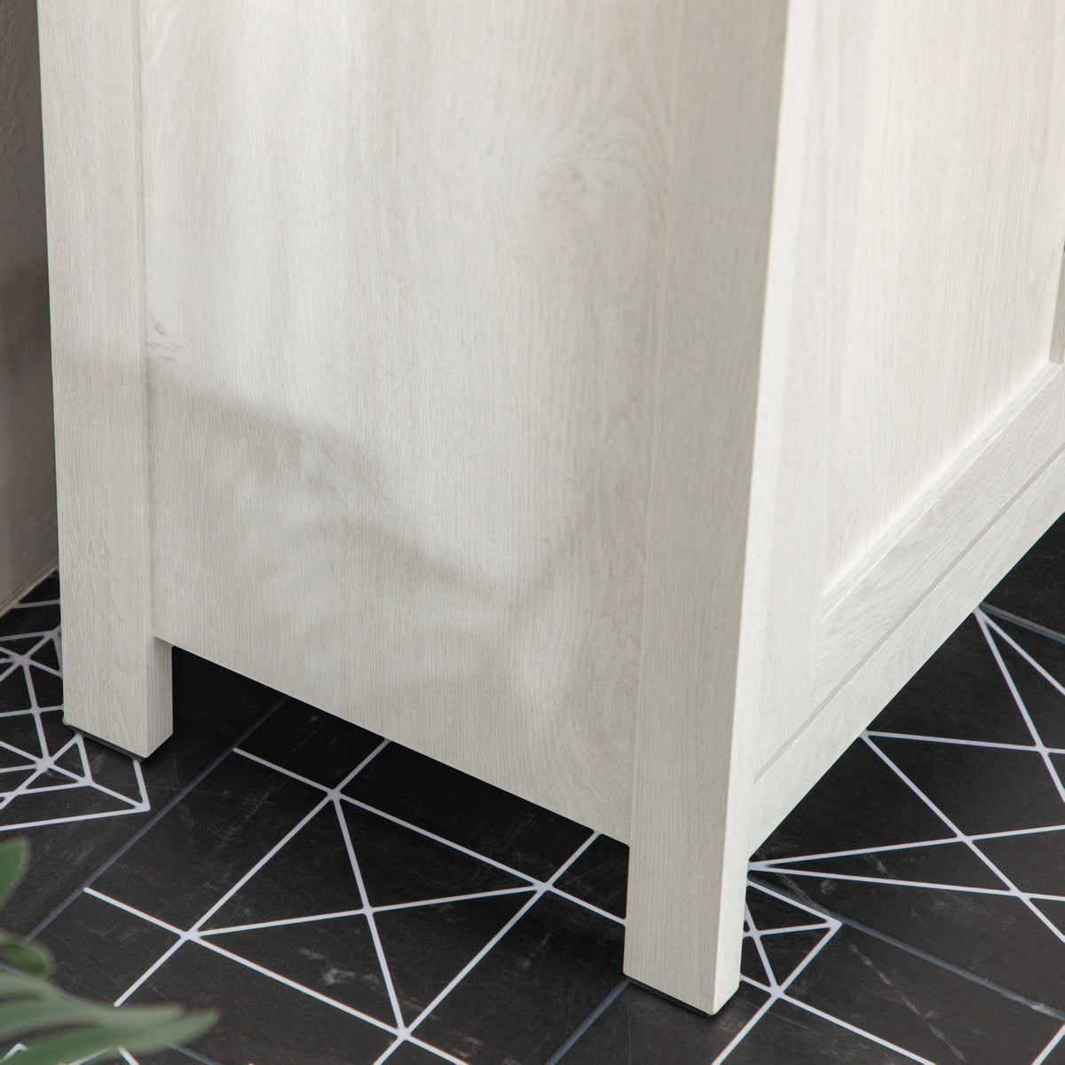 Kleankin Modern Bathroom Sink Cabinet, Floor Standing Under Sink Cabinet, Freestanding Storage Cupboard With Adjustable Shelf, Double Doors, Antique White White Particle Board