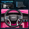Aosom Chevrolet Tahoe Licensed Kids Ride On Car, 12V Battery Powered Kids Electric Car With Remote Control, Music, Lights, Horn, Suspension For 3 6 Years Old, Pink Pink Steel