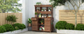 Garden Potting Bench Table, Rustic And Sleek Design With Multiple Drawers And Shelves For Storage, Brown Brown Garden & Outdoor Rustic Wood