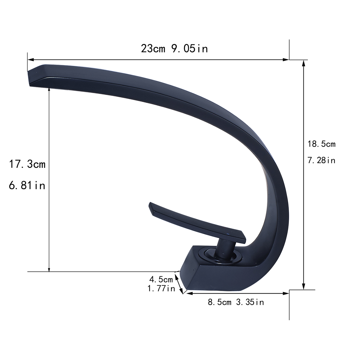 Black Bathroom Faucet, Brushed Black Faucet For Bathroom Sink, Black Single Hole Bathroom Faucet Modern Single Handle Vanity Basin Faucet Bathroom Joystick Geometric One Black Side Sprayer Deck Mounted Cartridge Valve Single Hole Faucets Matte Black