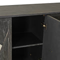 Modern 4 Door Cabinet With Mirrored Decorative Doors,For Bedroom,Living Room,Office,Easy Assembly, Grey Grey Mdf