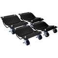 Car Dolly, Heavy Duty Wheel Dolly,4 Tire Wheel Dolly Car Stakes 6000Lbs Capacity,Black Black Steel