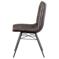 Brown And Gunmetal Back Dining Chairs Set Of 4 Brown Dining Room Industrial Side Chair Tufted Back Upholstered