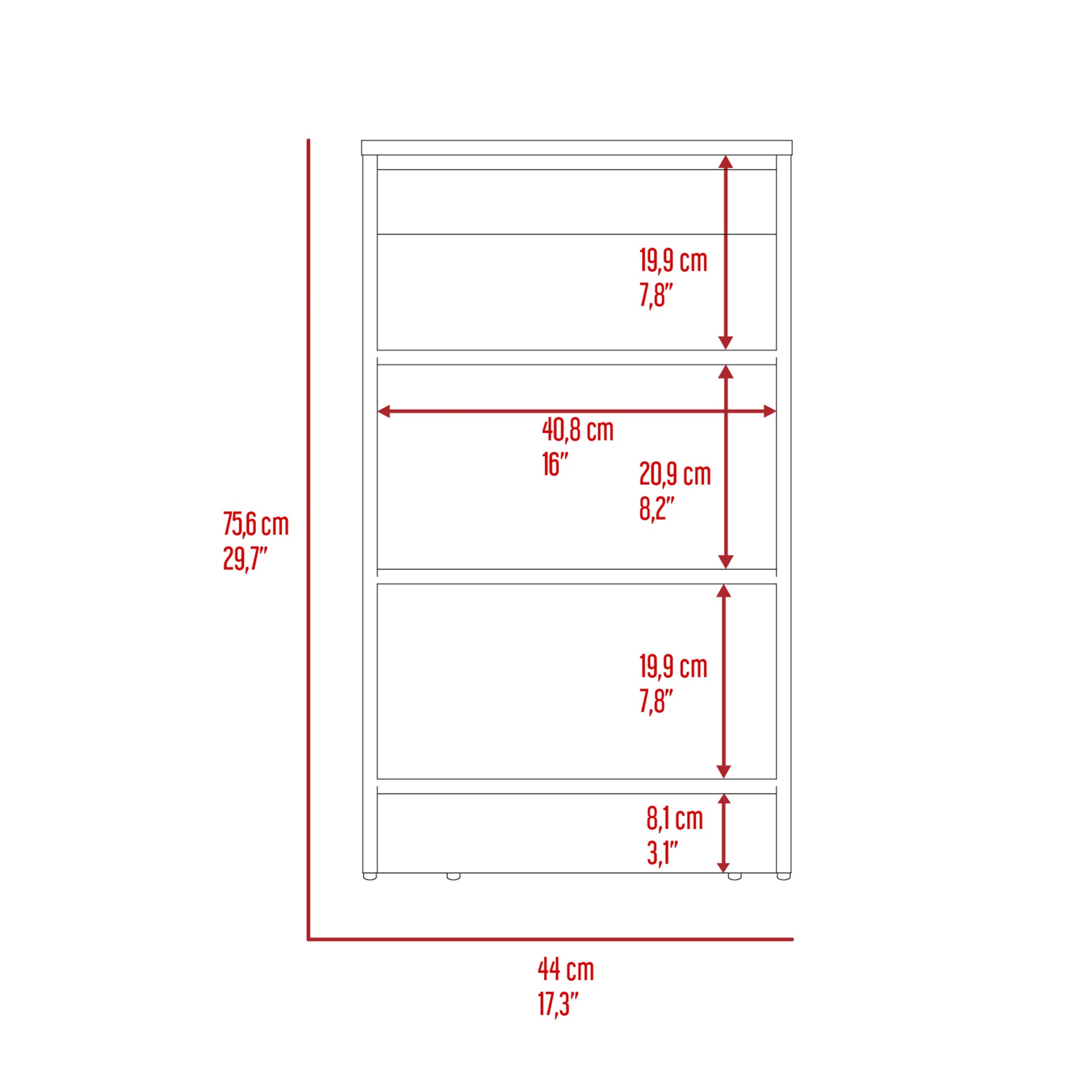 Cabinet 29.7H", Four Shelves, Vertical, Light Oak White Multicolor Casual,Modern Pine Particle Board Particle Board