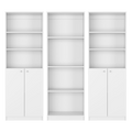 Emery 3 Piece Living Room Set With 3 Bookcases, White White Particle Board Engineered Wood