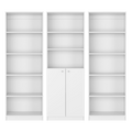 Penrose 3 Piece Living Room Set With 3 Bookcases, White White Particle Board Engineered Wood
