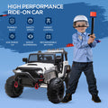 Aosom Kids Ride On Car 12V Battery Powered Electric Truck With Wide Seat, Parent Remote Control & Music, White White Steel
