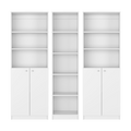 Levan 3 Piece Living Room Set With 3 Bookcases, White White Particle Board Engineered Wood