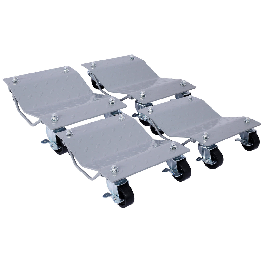 Car Dolly, Heavy Duty Wheel Dolly,4 Tire Wheel Dolly Car Stakes 6000Lbs Capacity,Gray Gray Steel