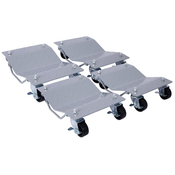 Car Dolly, Heavy Duty Wheel Dolly,4 Tire Wheel Dolly Car Stakes 6000Lbs Capacity,Gray Gray Steel