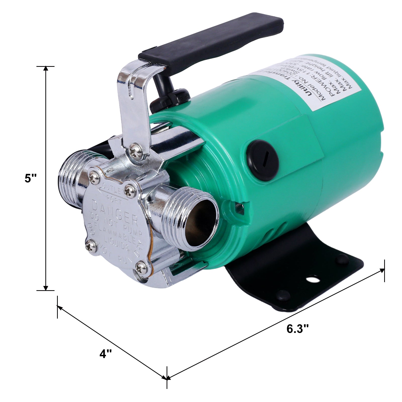 Water Transfer Pump, 115V 330 Gallon Per Hour Portable Electric Utility Pump With On Off Switch And 6' Water Hose Kit Remove Water From Garden, Hot Tub, Pool, Aquariums, And More Black Steel