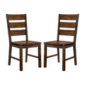 Set Of 2 Wooden Side Chairs In Walnut Finish Walnut Dining Room Dining Chairs Ladder Back Wood