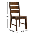 Set Of 2 Wooden Side Chairs In Walnut Finish Walnut Dining Room Dining Chairs Ladder Back Wood
