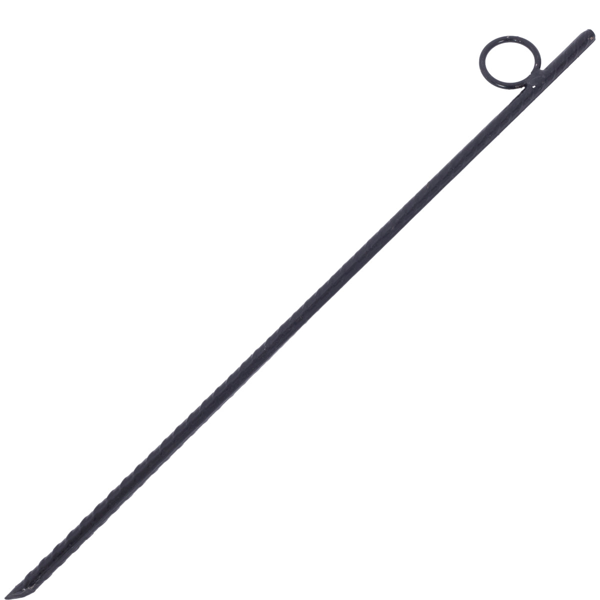 Rebar Stake With Loop 12Pcs Grip Rebar 3 8X 18 Inch Steel Durable Heavy Duty Tent Canopy Ground Stakes With Angled Ends And 1 Inch Loops For Campsites And Canopies Black Steel
