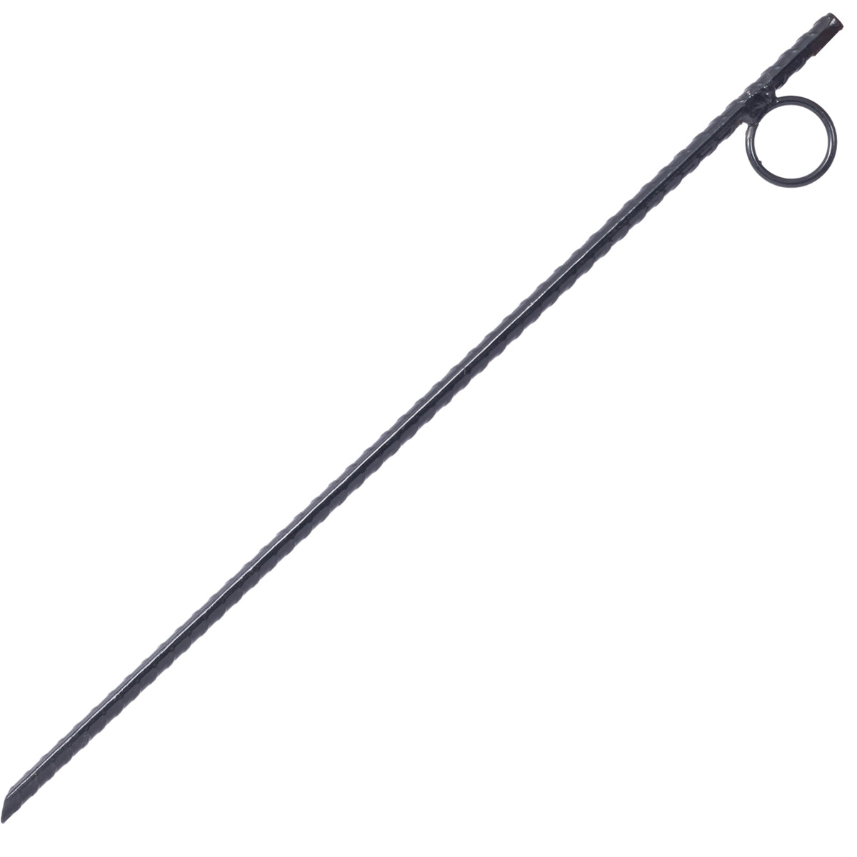 Rebar Stake With Loop 8Pcs Grip Rebar 3 8X 18 Inch Steel Durable Heavy Duty Tent Canopy Ground Stakes With Angled Ends And 1 Inch Loops For Campsites And Canopies Black Steel
