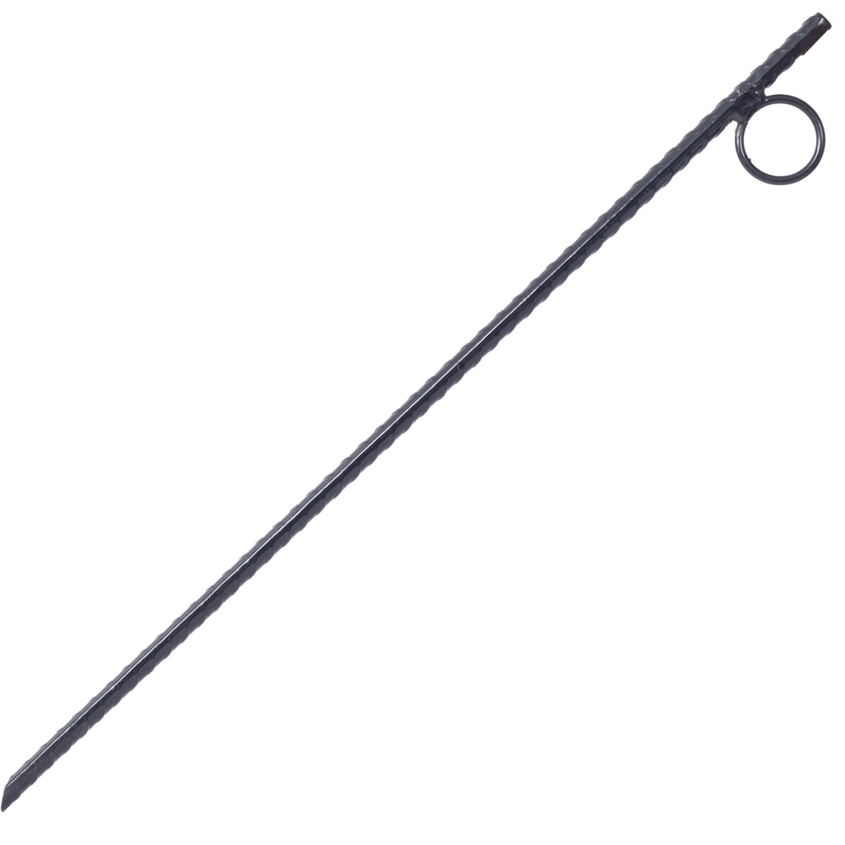 Rebar Stake With Loop 12Pcs Grip Rebar 3 8X 18 Inch Steel Durable Heavy Duty Tent Canopy Ground Stakes With Angled Ends And 1 Inch Loops For Campsites And Canopies Black Steel