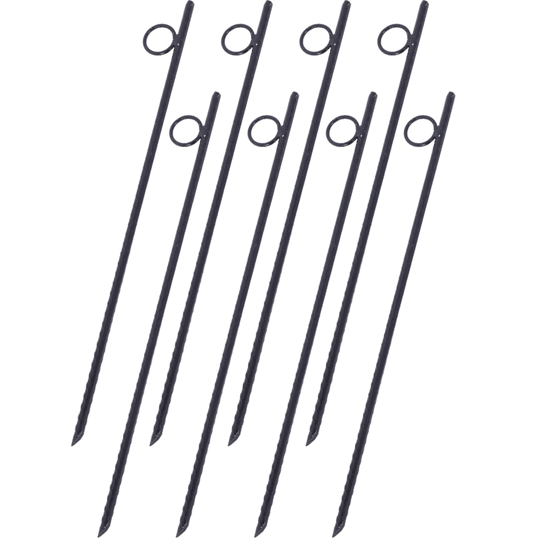 Rebar Stake With Loop 8Pcs Grip Rebar 3 8X 18 Inch Steel Durable Heavy Duty Tent Canopy Ground Stakes With Angled Ends And 1 Inch Loops For Campsites And Canopies Black Steel