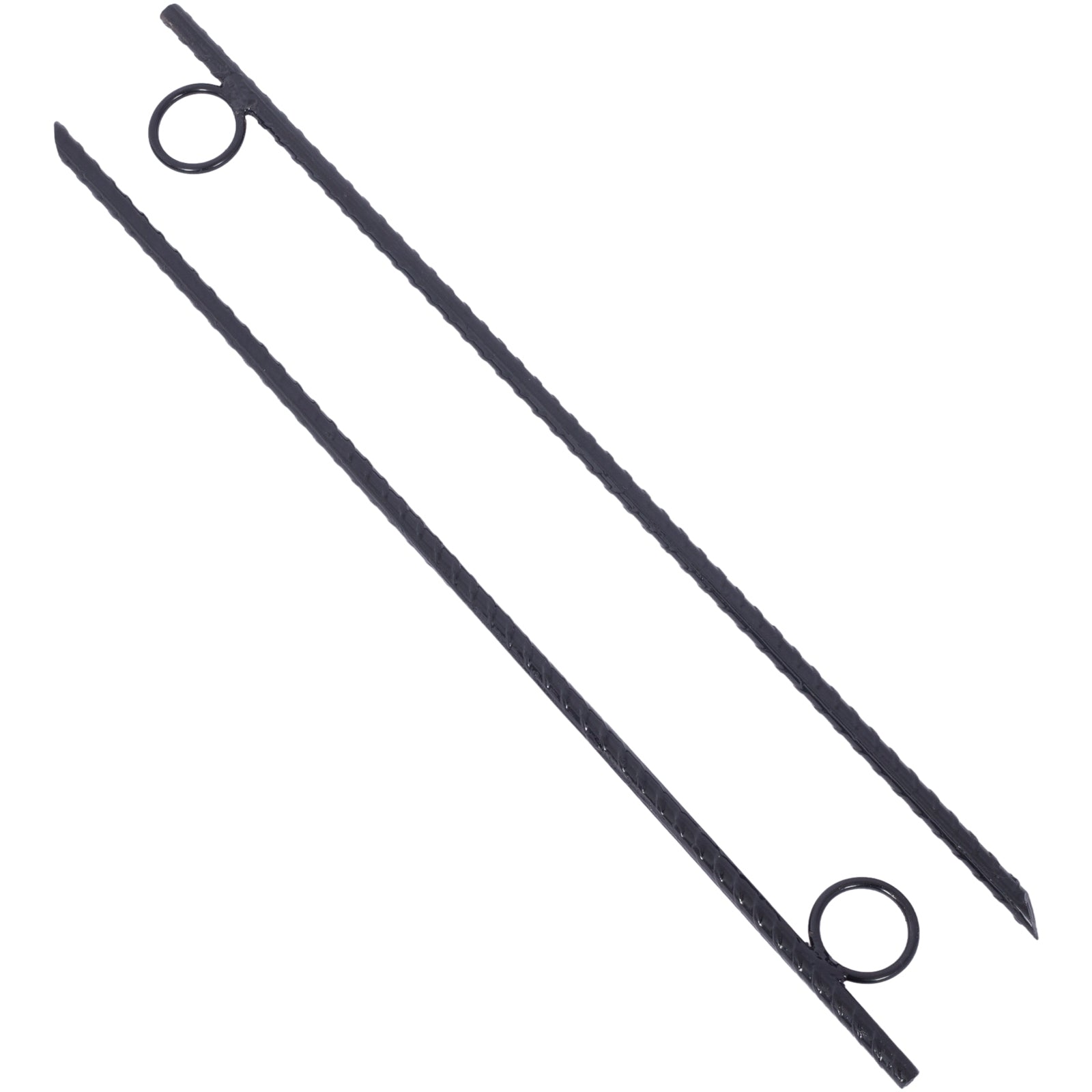 Rebar Stake With Loop 4Pcs Grip Rebar 3 8X 18 Inch Steel Durable Heavy Duty Tent Canopy Ground Stakes With Angled Ends And 1 Inch Loops For Campsites And Canopies Black Steel