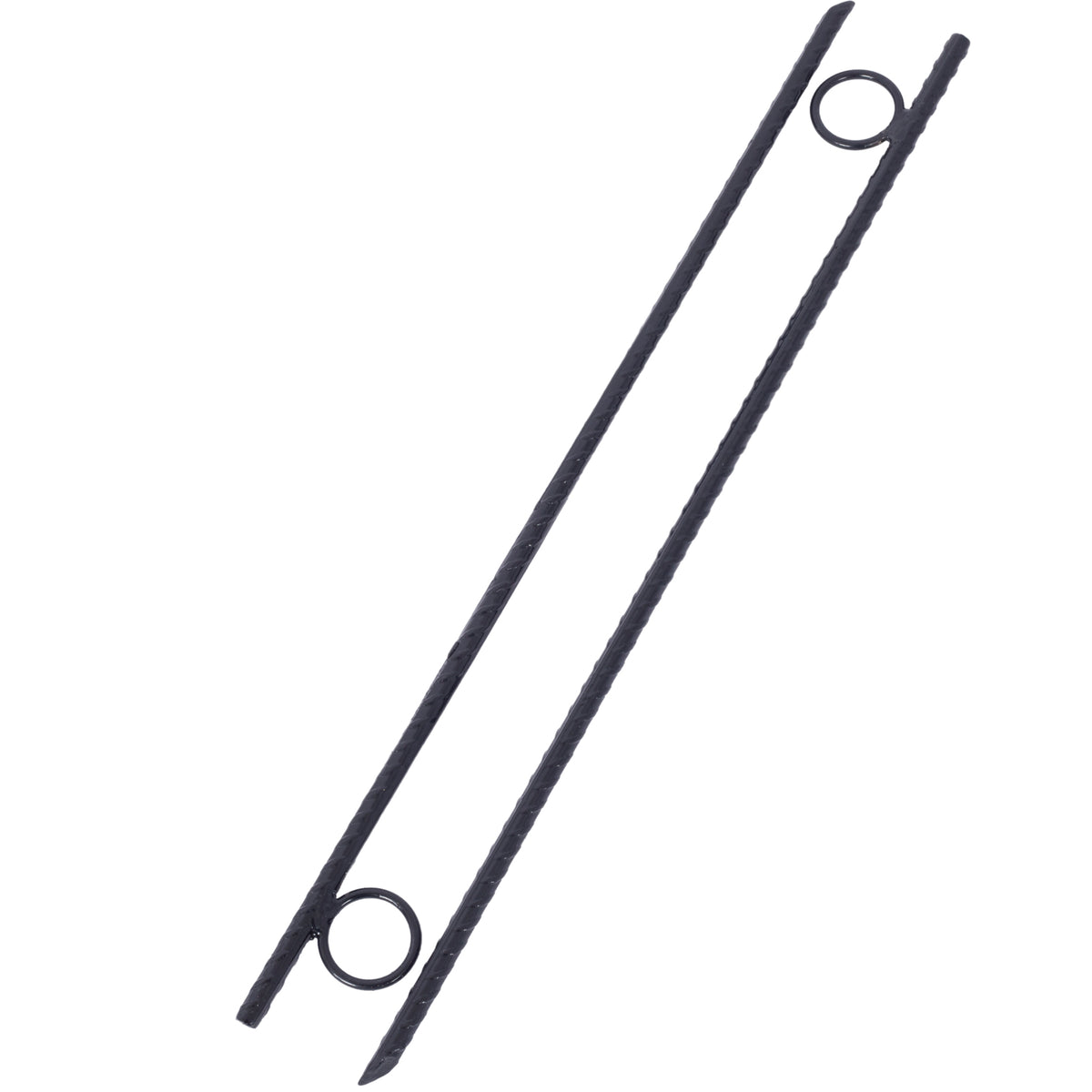 Rebar Stake With Loop 12Pcs Grip Rebar 3 8X 18 Inch Steel Durable Heavy Duty Tent Canopy Ground Stakes With Angled Ends And 1 Inch Loops For Campsites And Canopies Black Steel