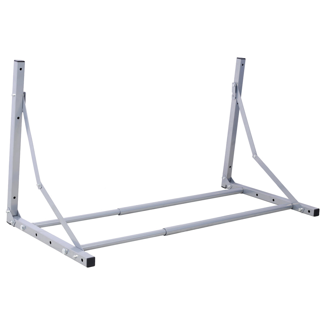 Wall Mounted Folding Tire Storage, 30.5 To 50.5 Inches Wide, Supports 300 Pounds, Silver Grey Metal
