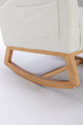 049 Teddy Fabric Rocking Chair With Packet Wood Legs,Ivory Wood Solid Ivory Primary Living Space Foam Wipe Clean Modern Rocking Chairs Eucalyptus Tufted Back Foam Teddy