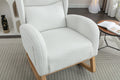 049 Teddy Fabric Rocking Chair With Packet Wood Legs,Ivory Wood Solid Ivory Primary Living Space Foam Wipe Clean Modern Rocking Chairs Eucalyptus Tufted Back Foam Teddy