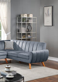 Contemporary 2 Pcs Sectional Set Living Room Furniture Dark Gray Velvet Couch Left Facing Sofa, Right Facing Loveseat Wedge Plush Cushion Dark Gray Primary Living Space Contemporary,Modern,Transitional L Shaped Rubberwood Velvet 5 Seat